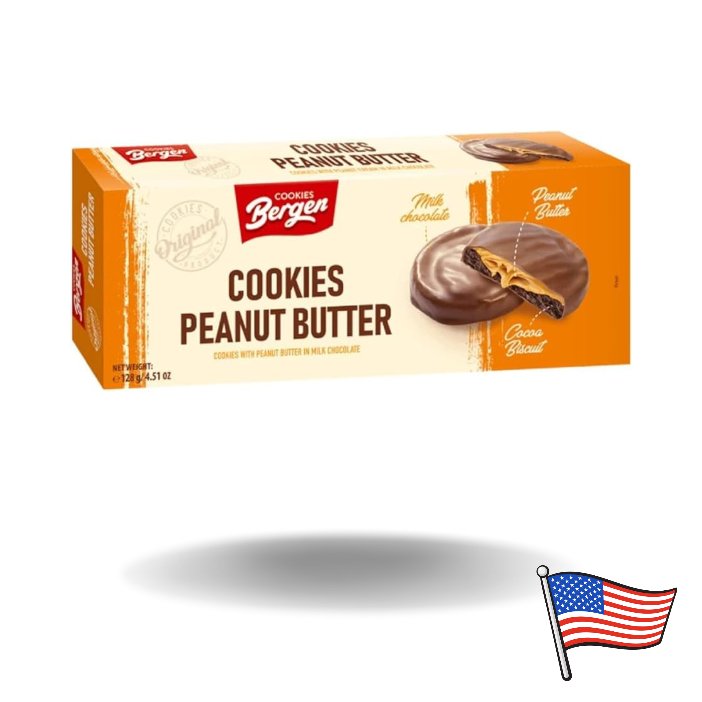 Bergen Cookies Peanut Butter 128g